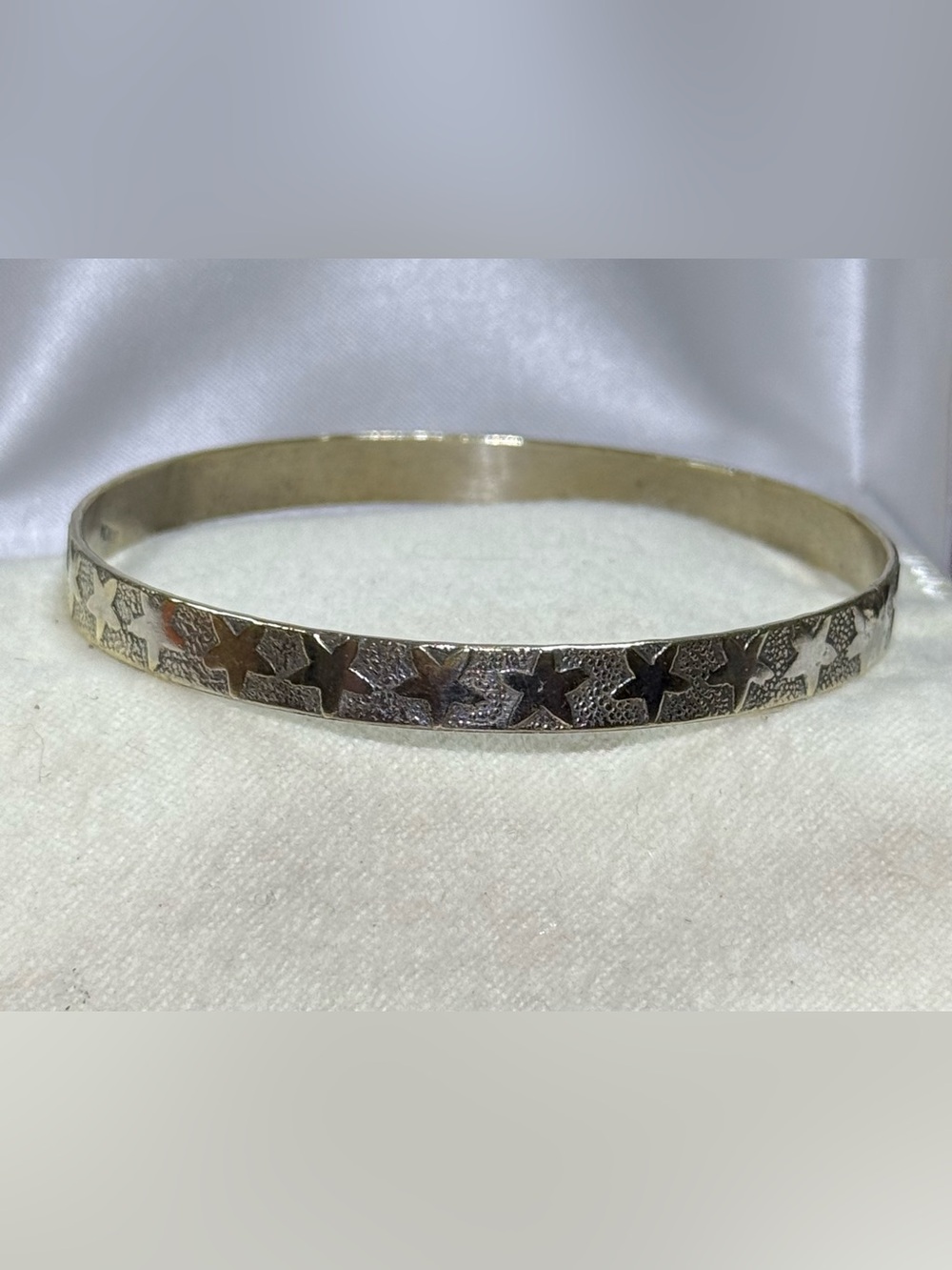 Vintage Silver-Tone Mexican Star Bangle/Bracelet